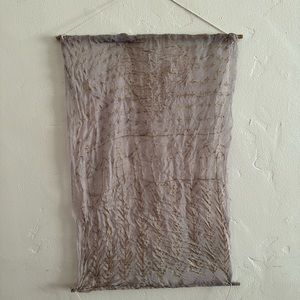 Sheer Grey/Blue and Gold Tapestry- 25 x 17